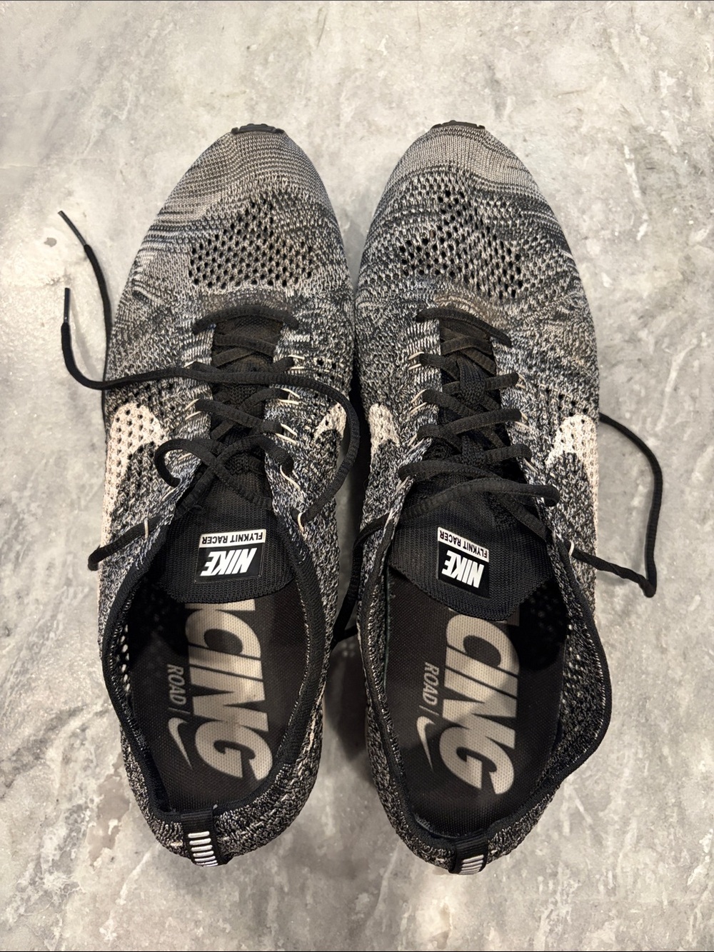 Nike Flyknit Racer Men’s Black and Gray Running Sneakers
